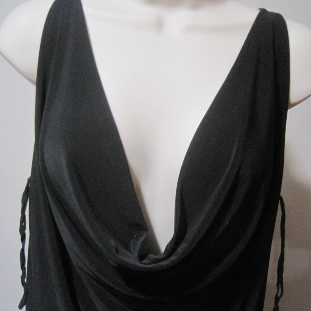 Michael Kors Women's Black Blouse Size Medium Cowl Neck Sleeveless Side Zipper - Picture 2 of 6